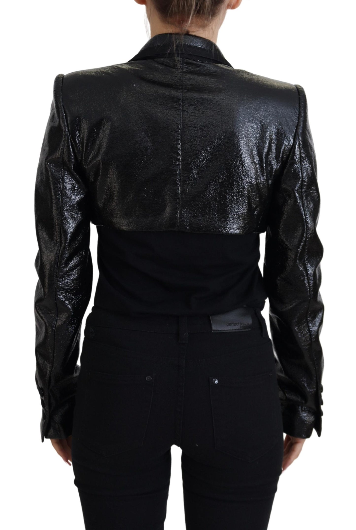 - Elegant Cropped Black Designer Jacket