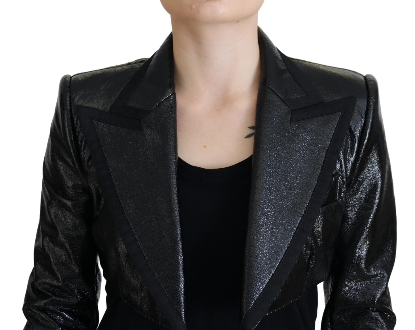 - Elegant Cropped Black Designer Jacket