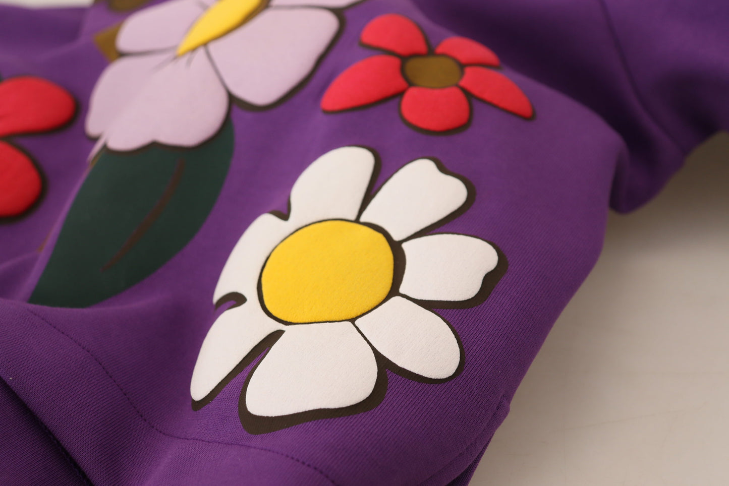 - Elegant Purple Floral Pullover Sweater