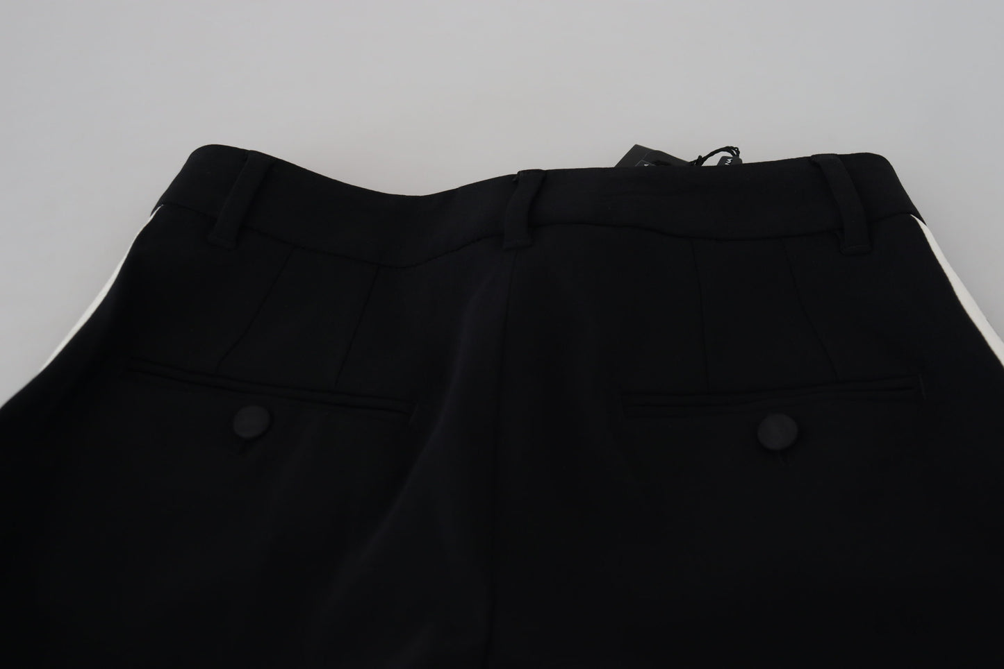 - Elegant Black Wool-Silk Pants