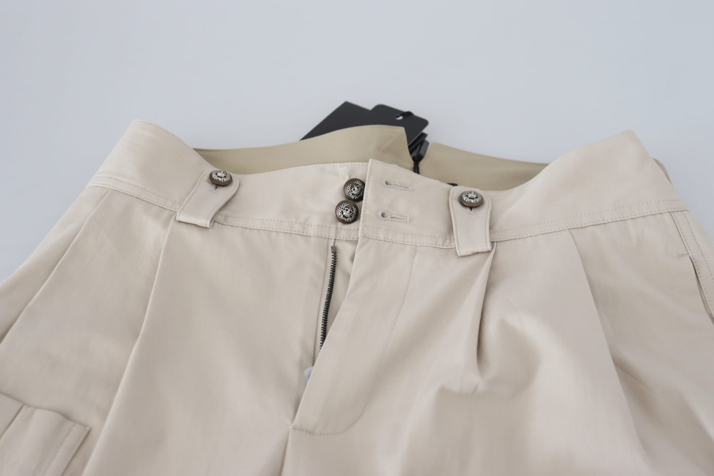 - Chic Beige Cotton Trousers for Elegant Comfort