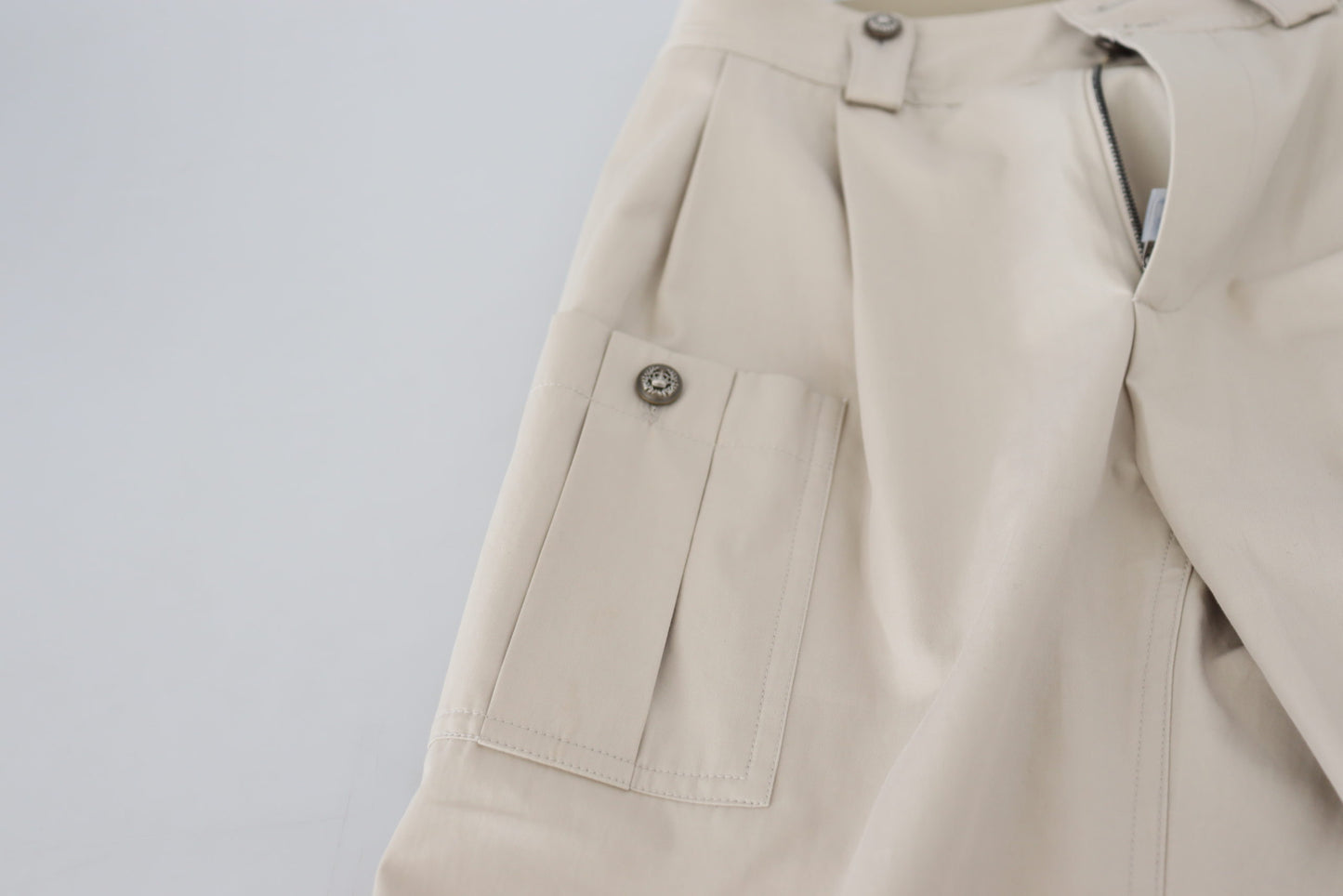 - Chic Beige Cotton Trousers for Elegant Comfort