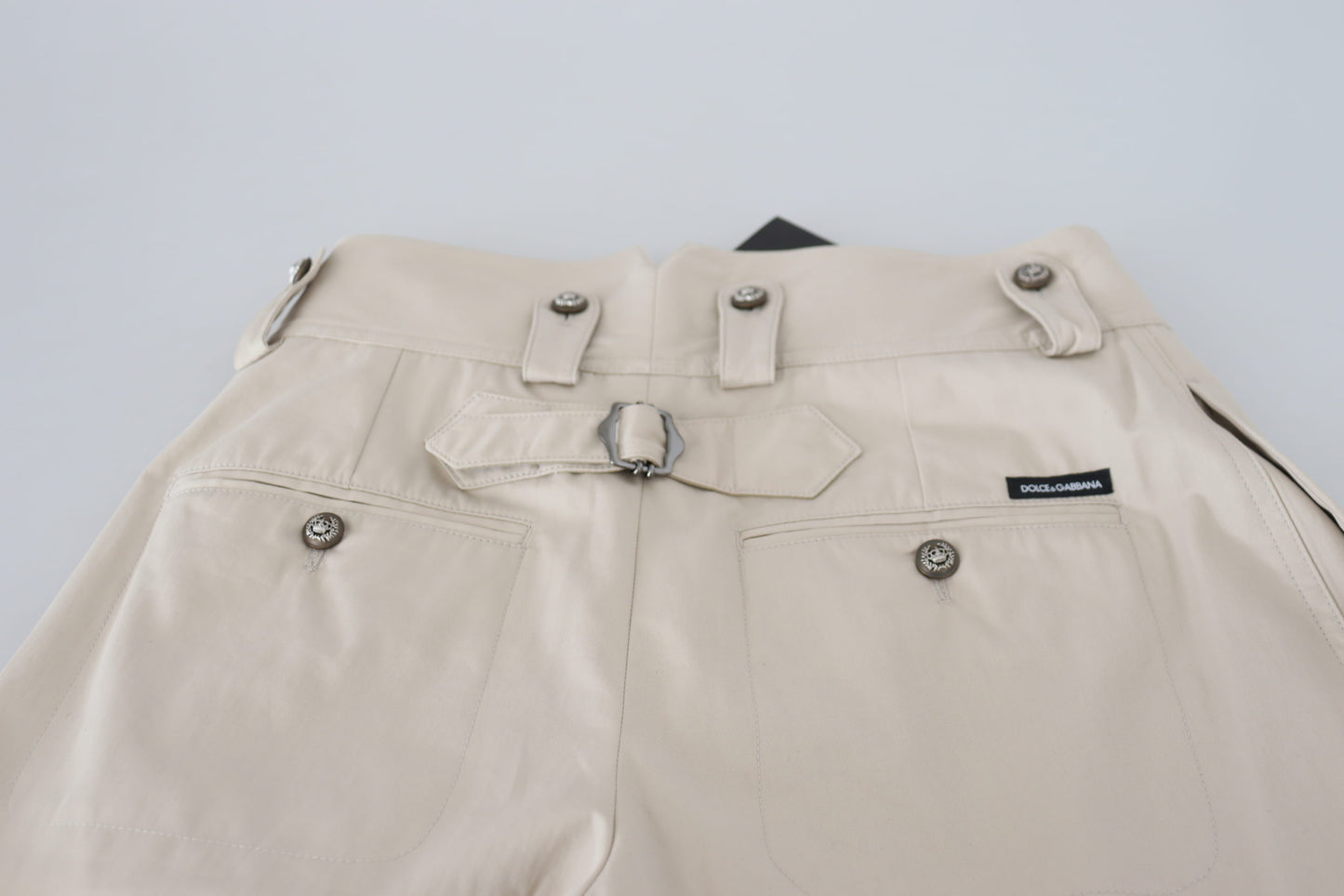 - Chic Beige Cotton Trousers for Elegant Comfort
