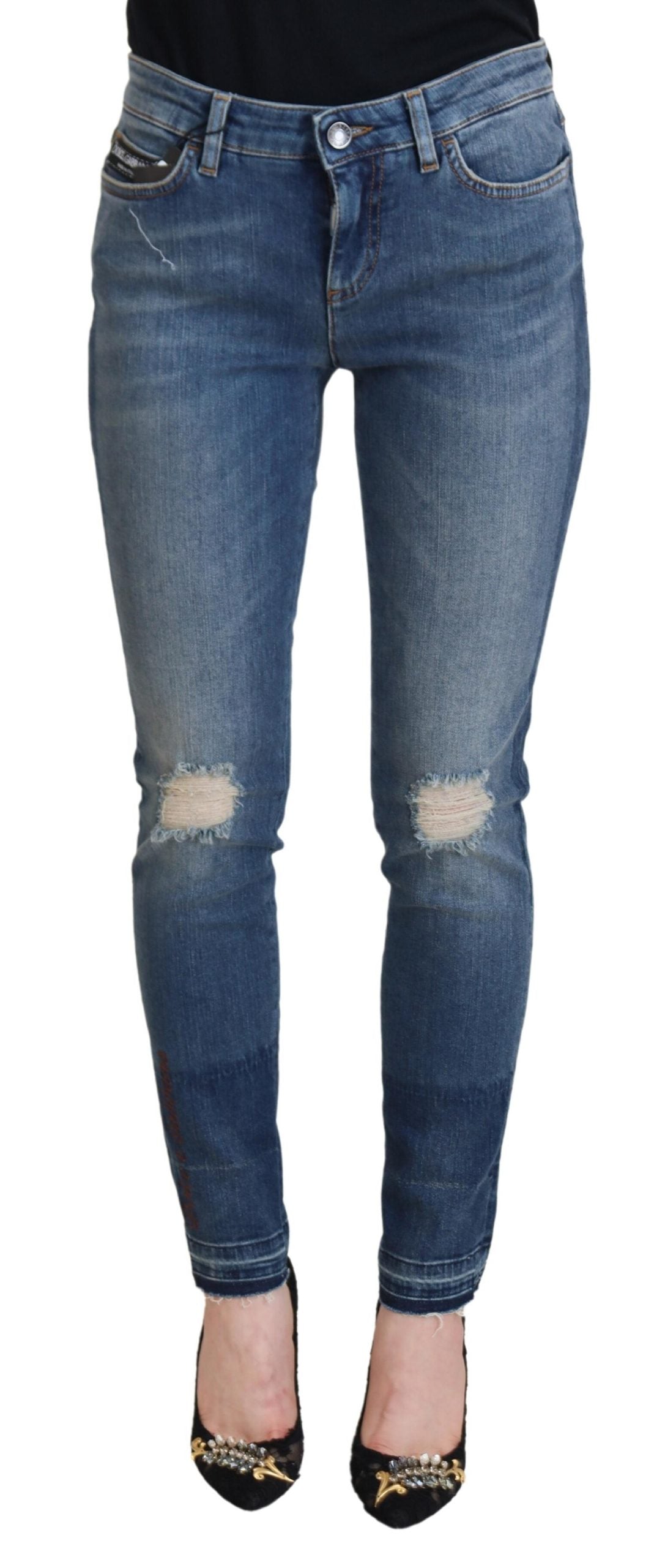 - Elegant Tattered Denim Pants – Chic Casualwear