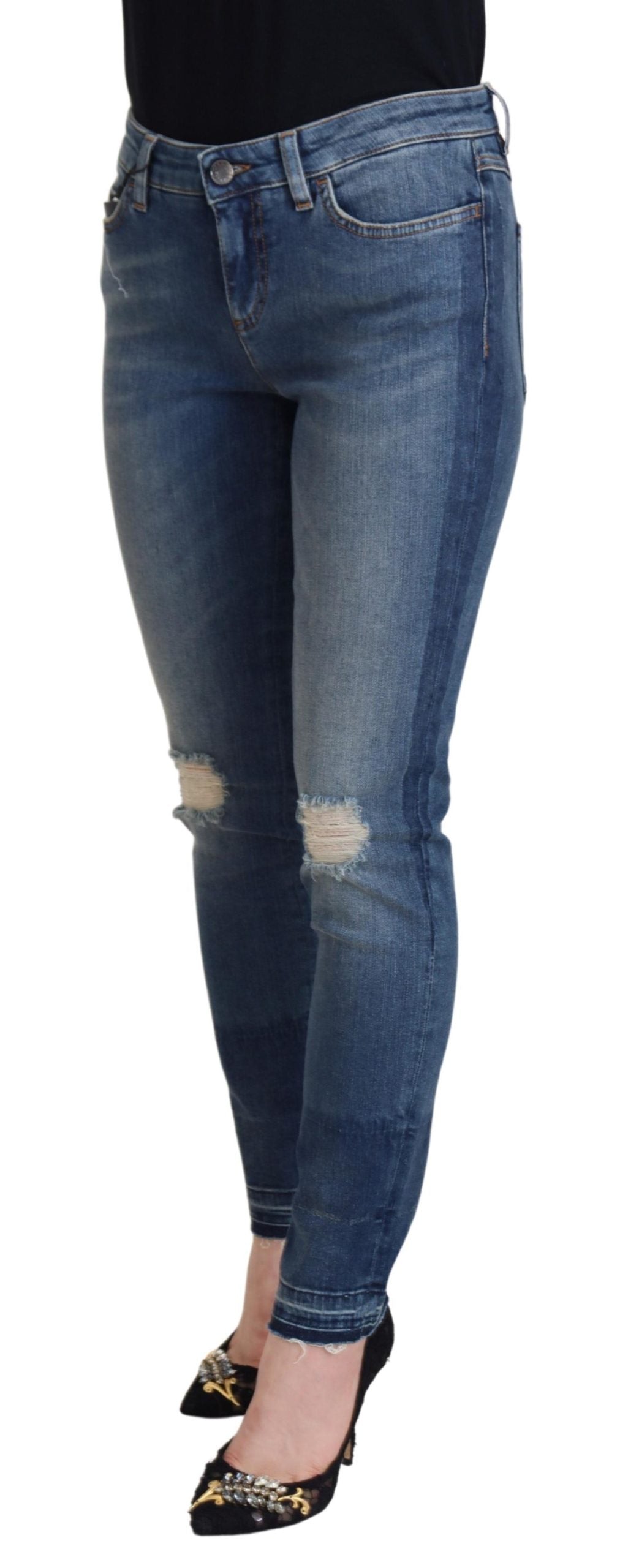 - Elegant Tattered Denim Pants – Chic Casualwear