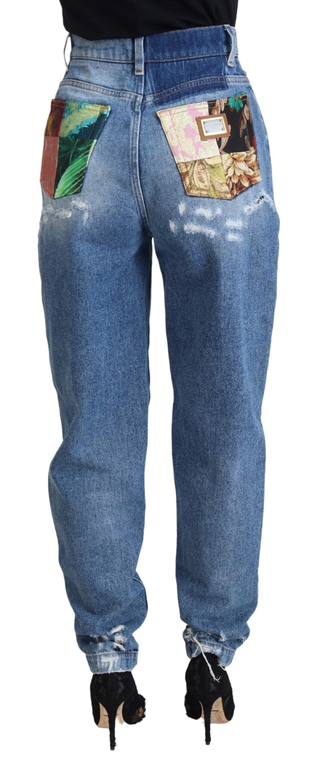 - Chic Tattered Denim Pants - Indigo Essence