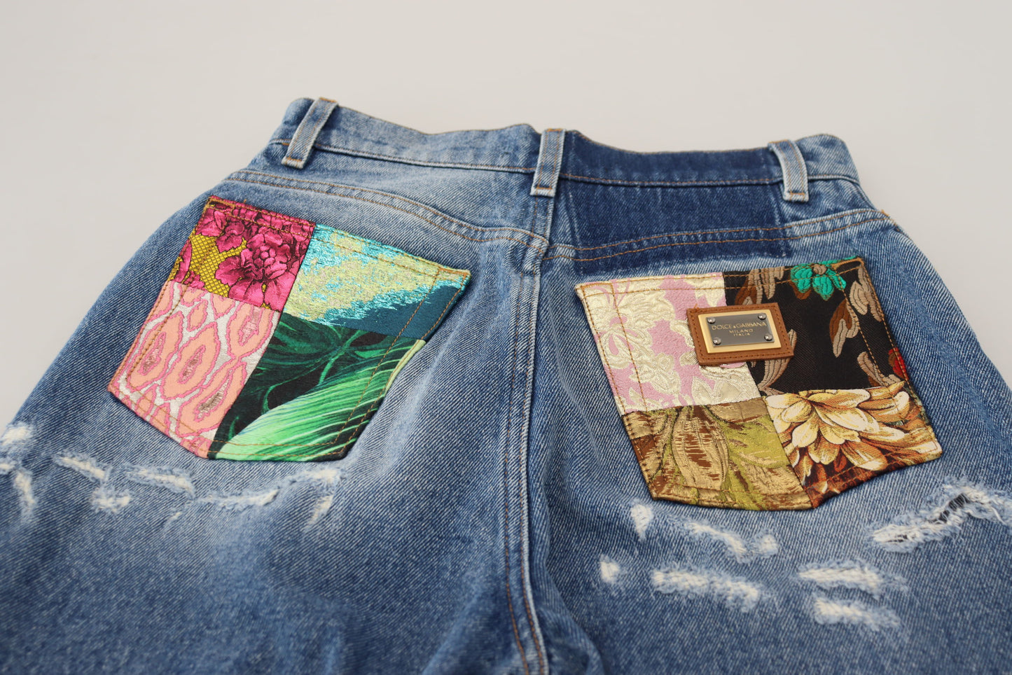 - Chic Tattered Denim Pants - Indigo Essence