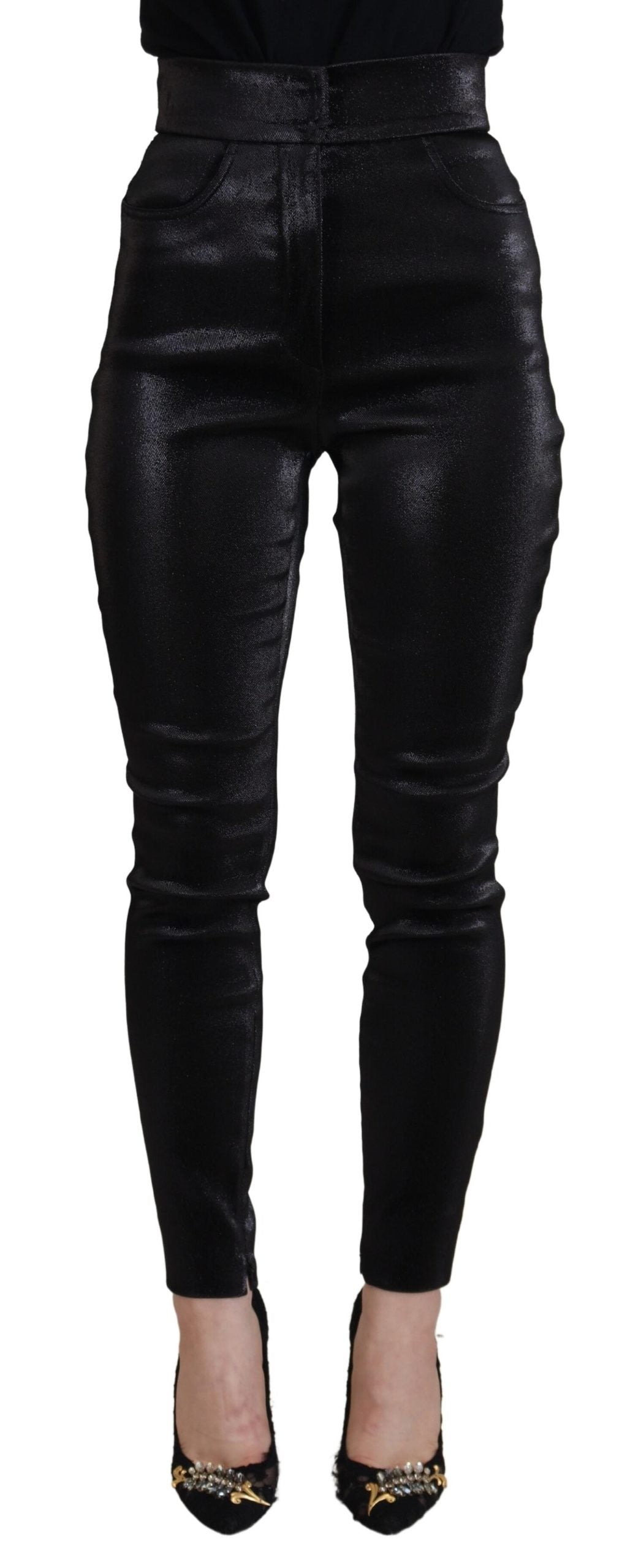 - Elegant Black Denim Pants - Tailored Fit