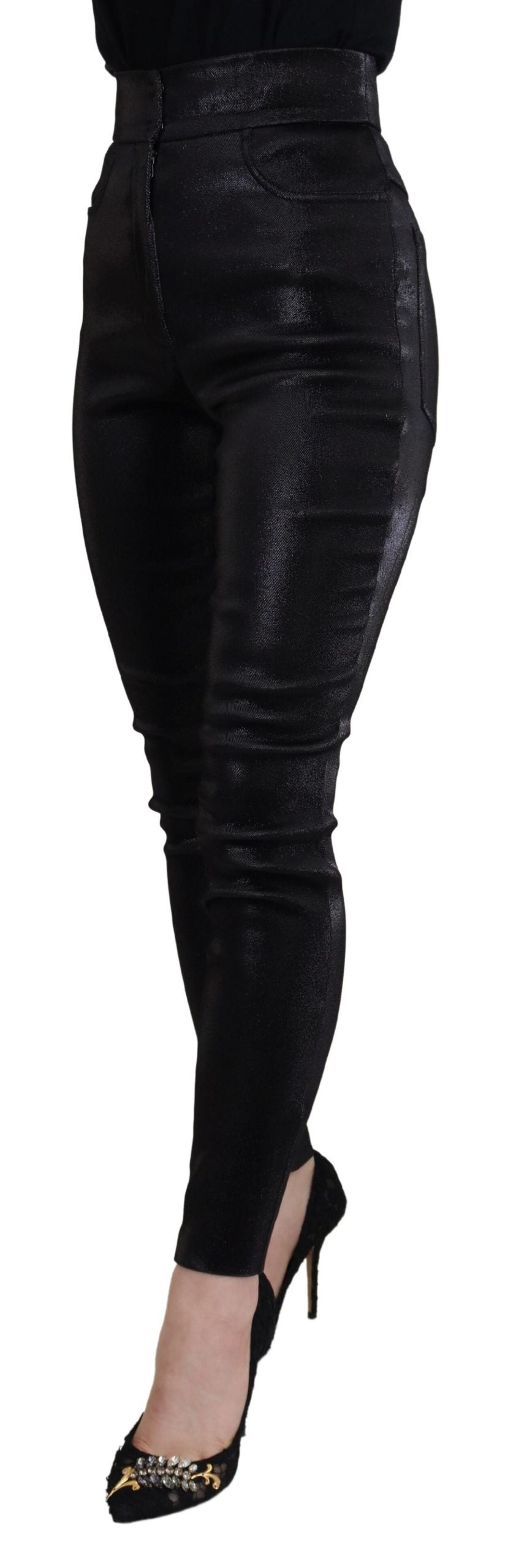 - Elegant Black Denim Pants - Tailored Fit