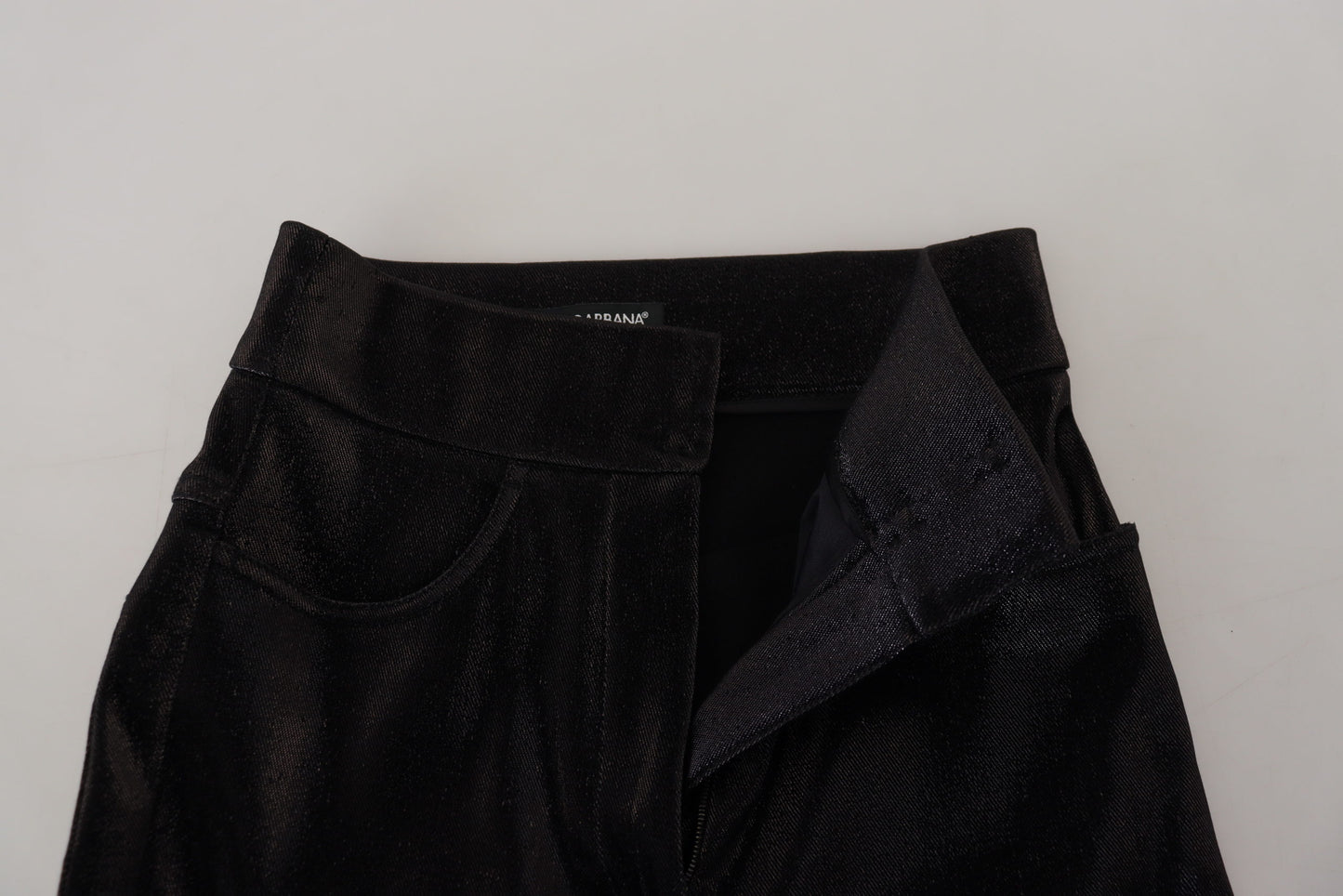 - Elegant Black Denim Pants - Tailored Fit