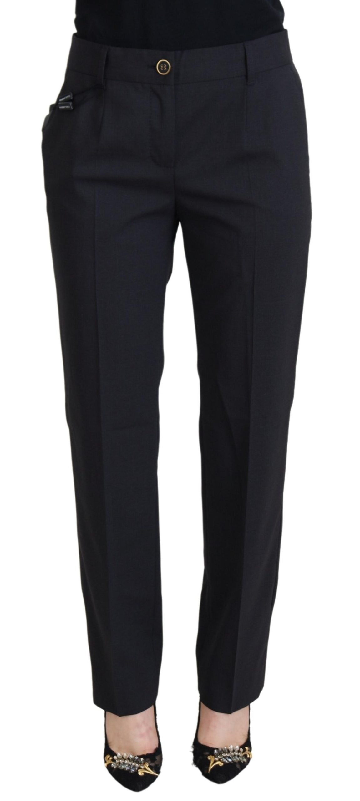 - Chic Grey Wool Blend Pants for Elevated Style