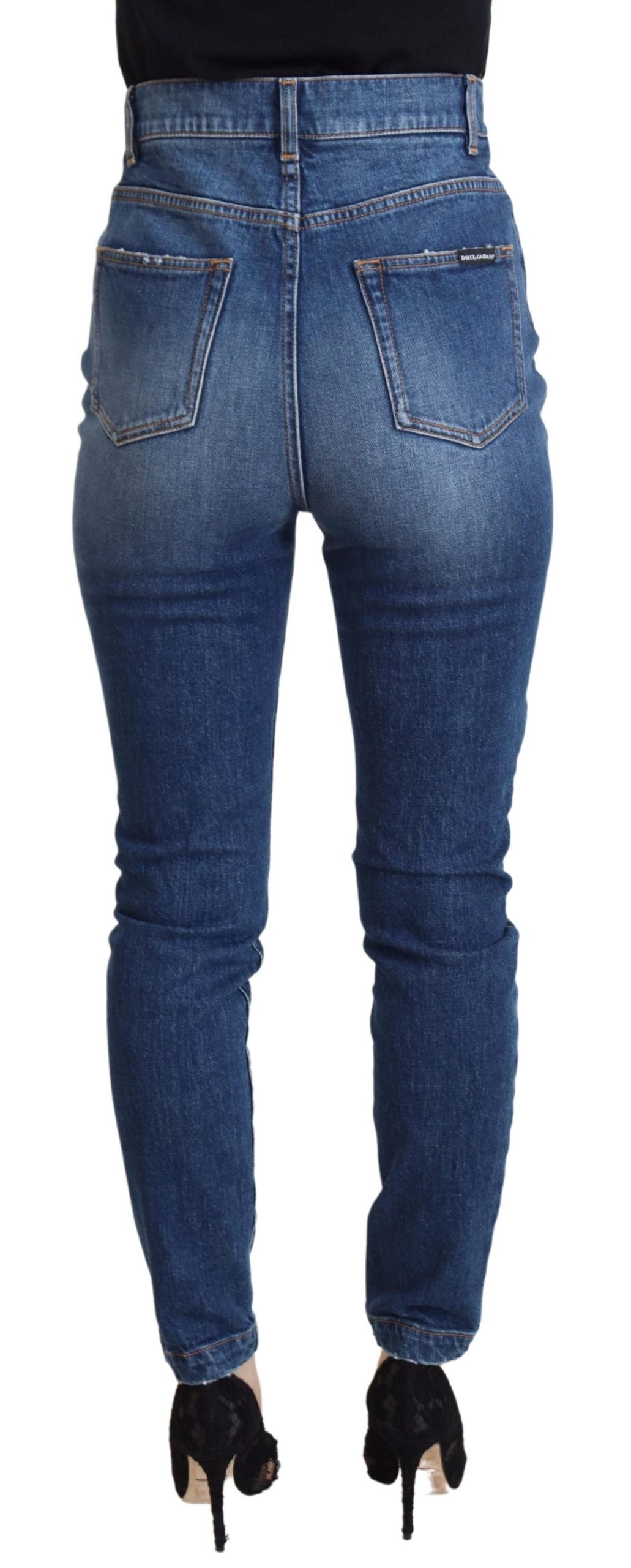 - Elegant Blue Denim Pants - Tailored Fit