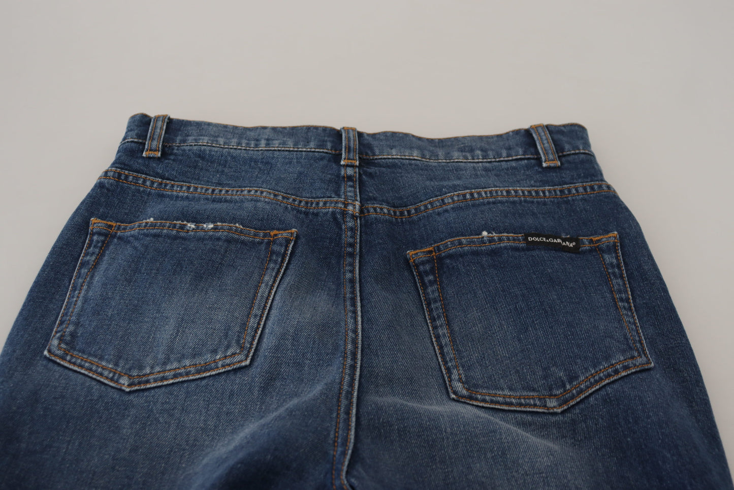 - Elegant Blue Denim Pants - Tailored Fit