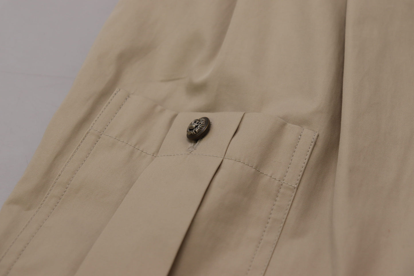 - Elegant Beige Cotton Trousers