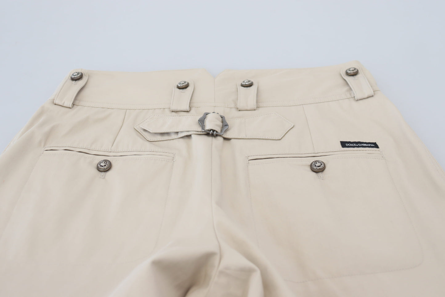 - Elegant Beige Cotton Trousers