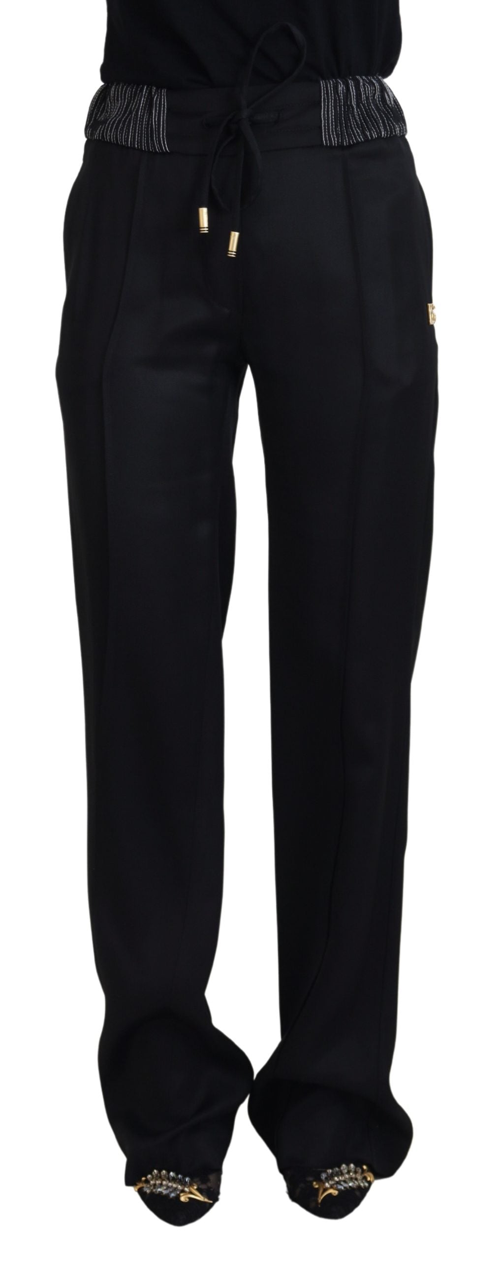 - Elegant Black Cotton Pants