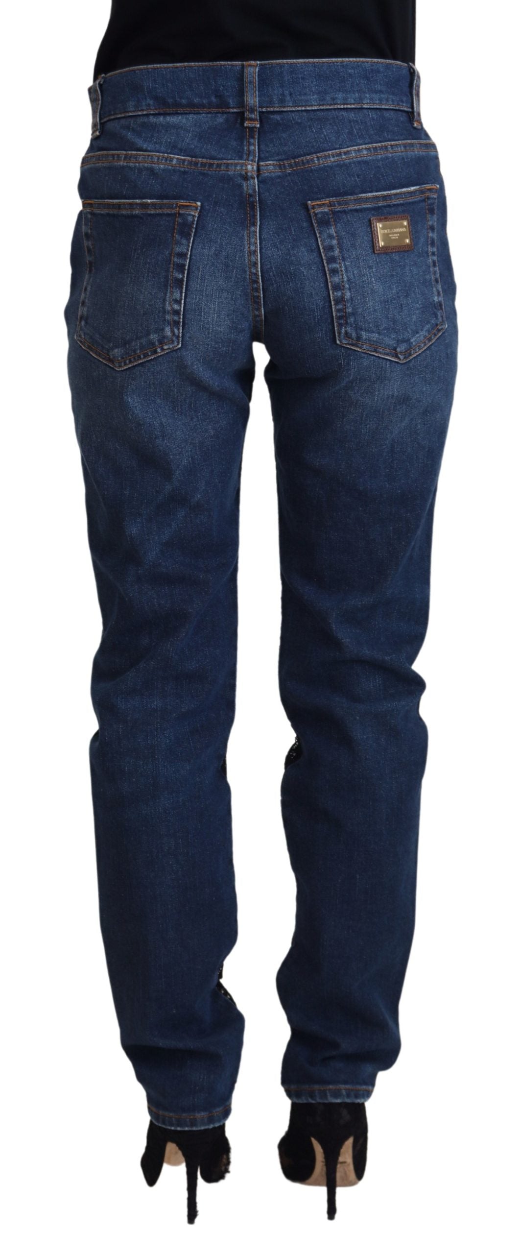 - Elegant Floral Lace Front Denim