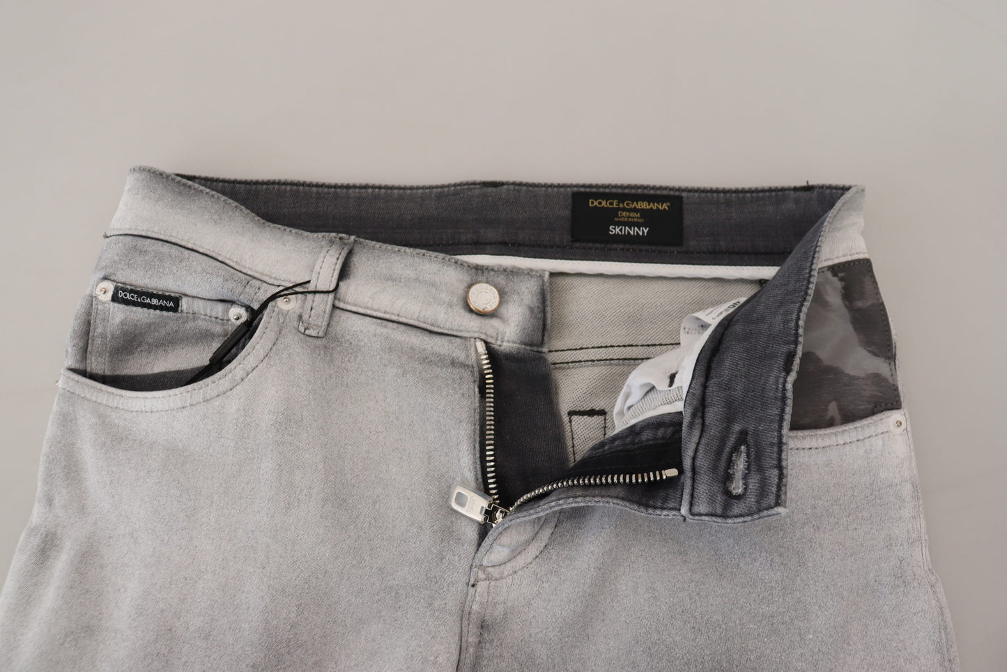 - Elegant Gray Washed Cotton Blend Pants