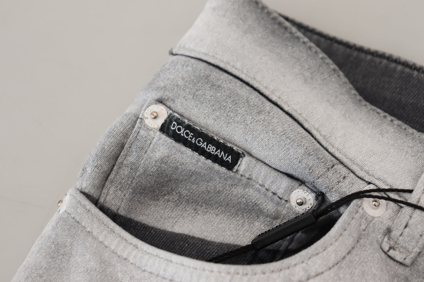 - Elegant Gray Washed Cotton Blend Pants