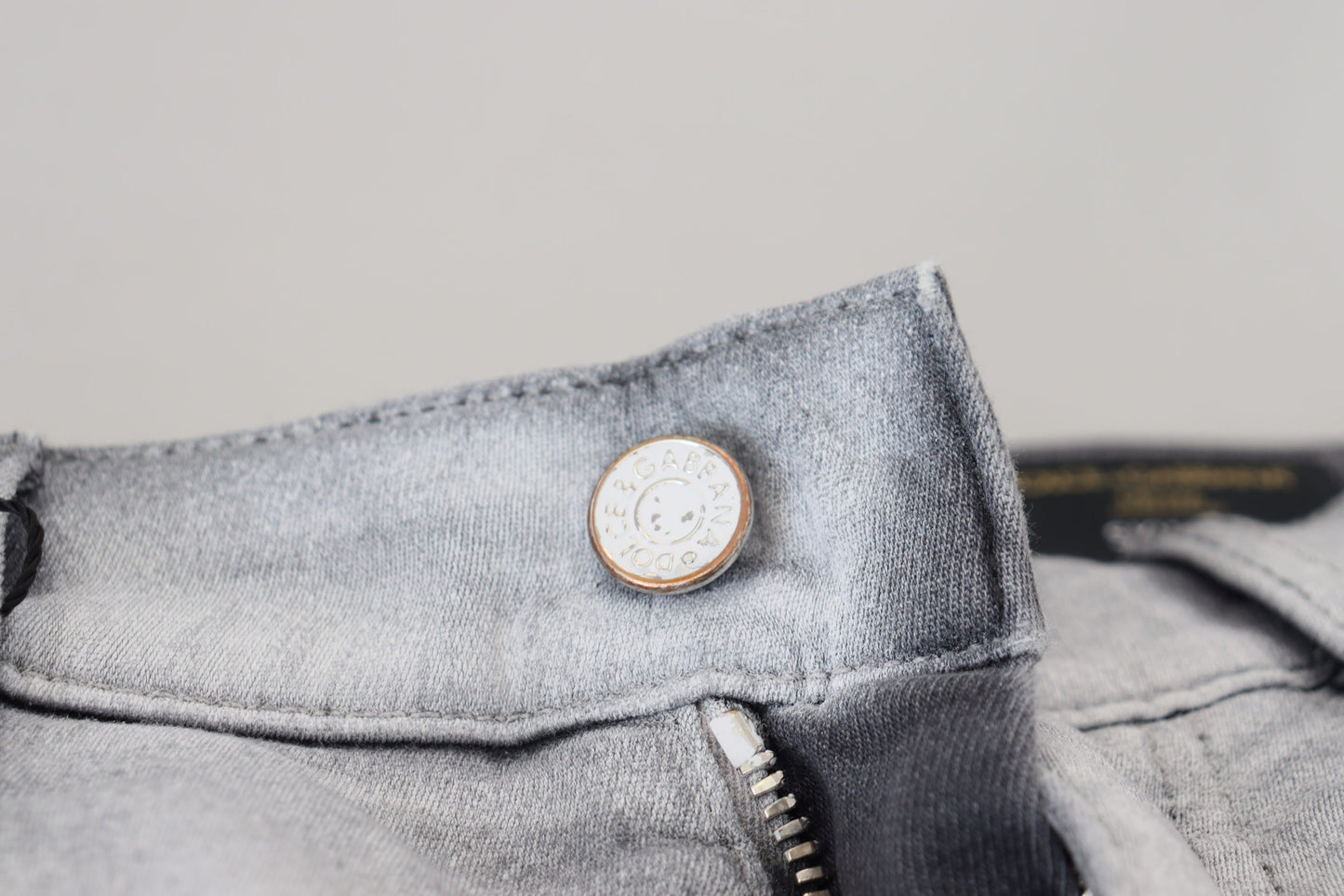 - Elegant Gray Washed Cotton Blend Pants