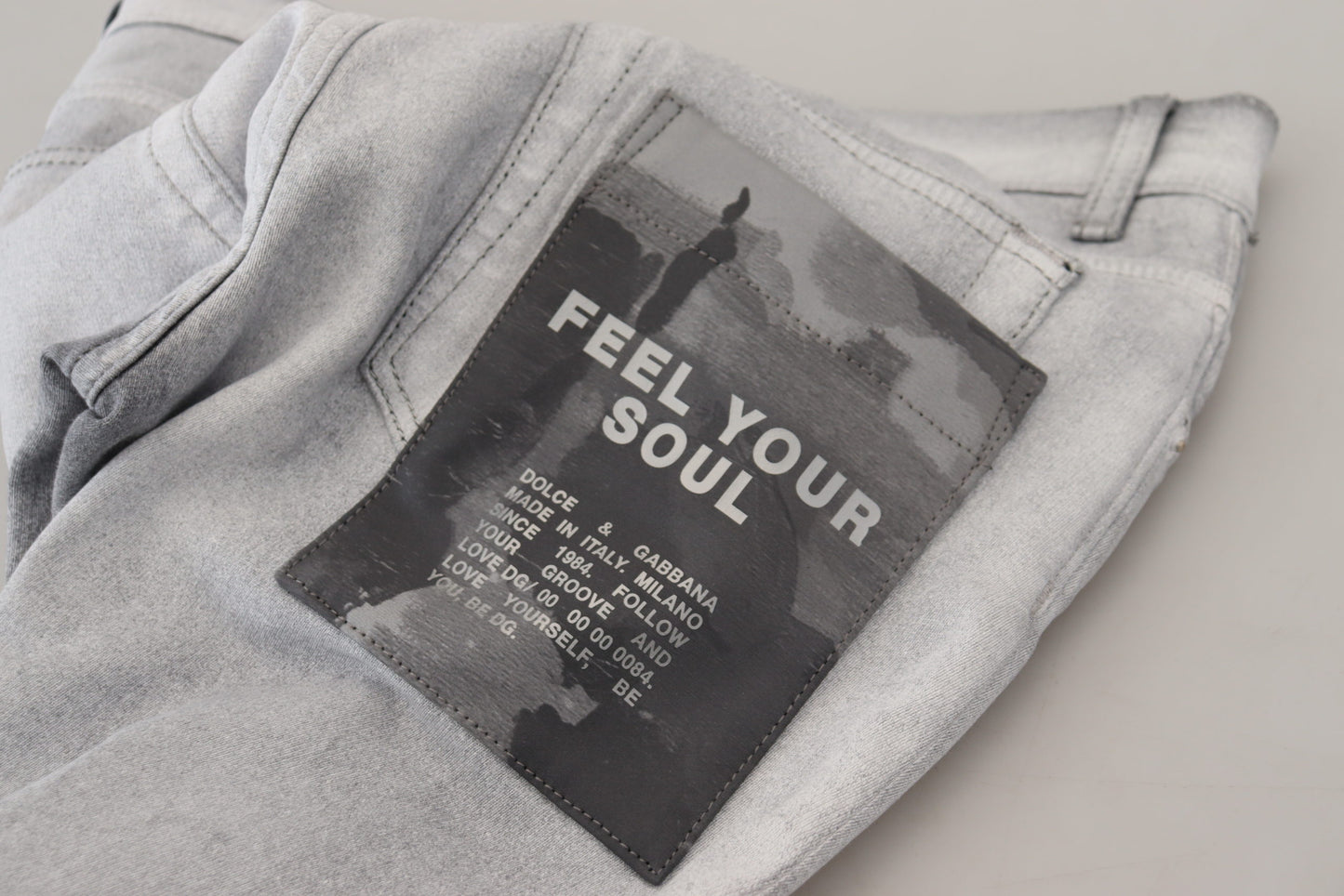 - Elegant Gray Washed Cotton Blend Pants