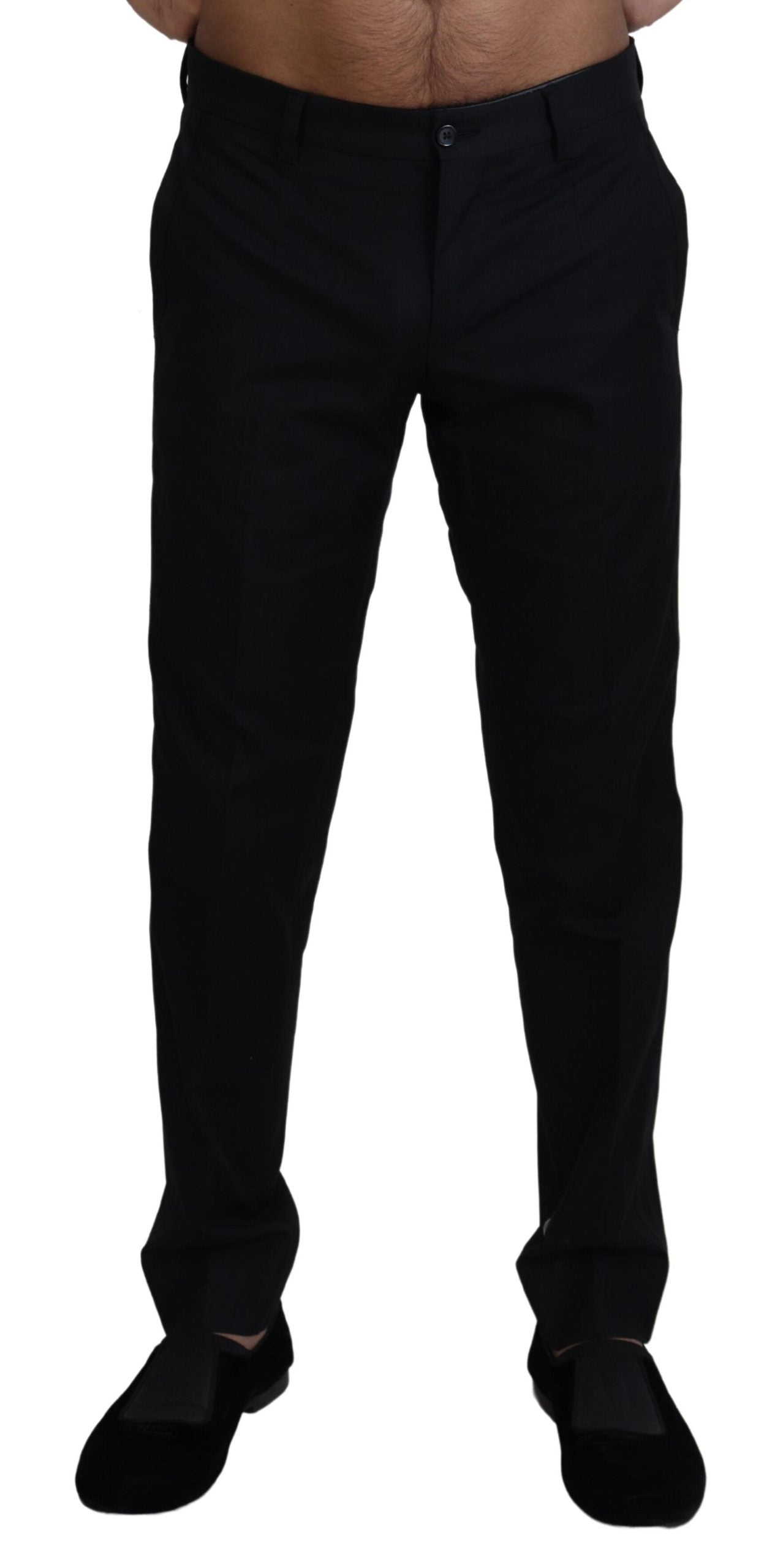 - Elegant Black Cotton Trousers