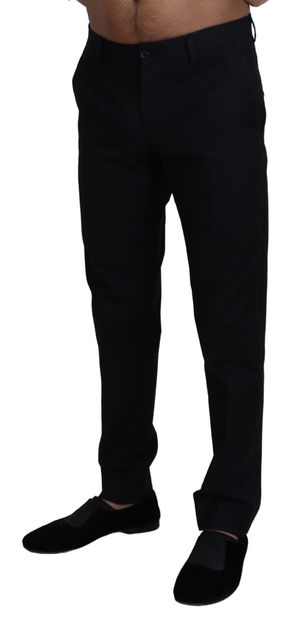 - Elegant Black Cotton Trousers