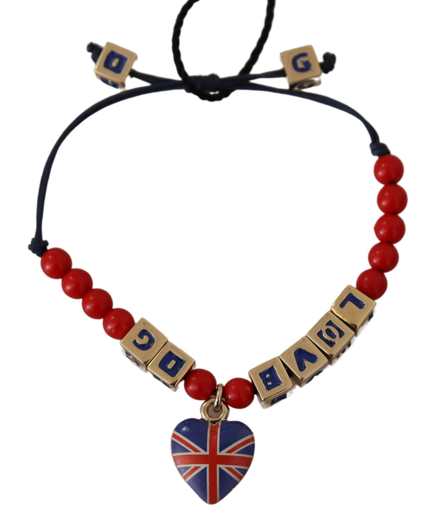 - Elegant Blue, Red Glass & Zama Bracelet