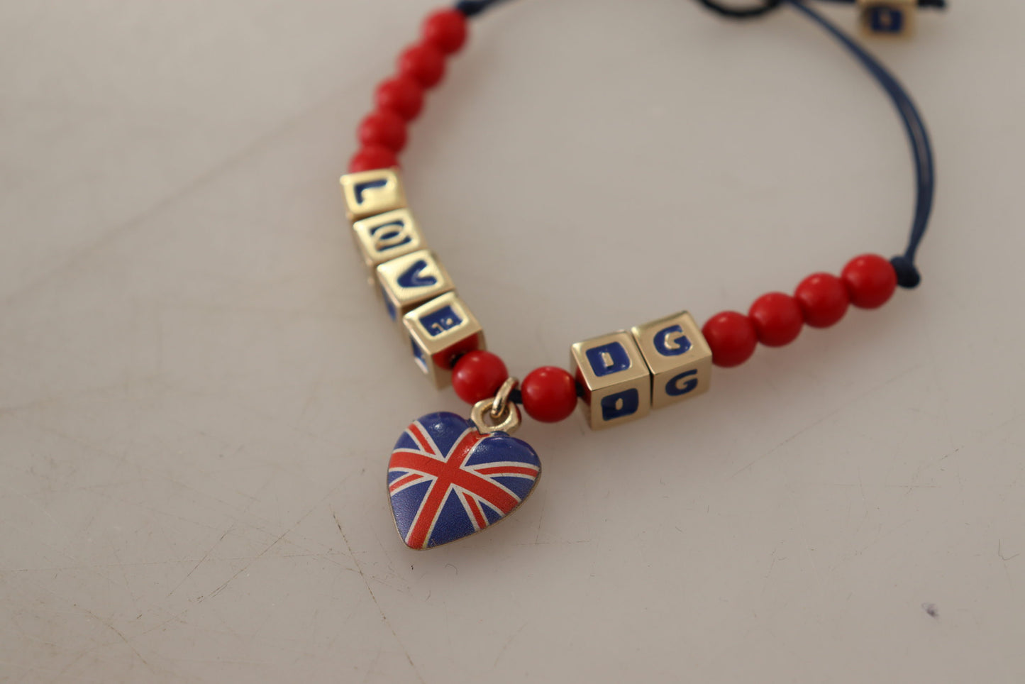 - Elegant Blue, Red Glass & Zama Bracelet