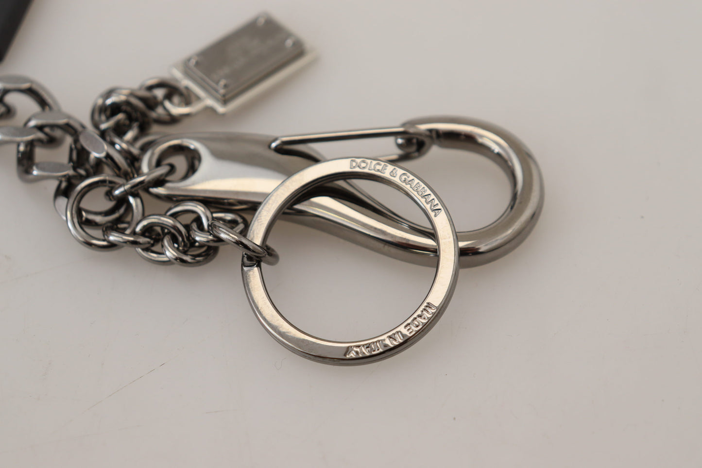 - Elegant Silver and Black Designer Keychain