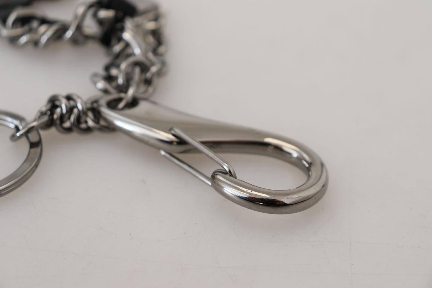 - Elegant Silver and Black Designer Keychain