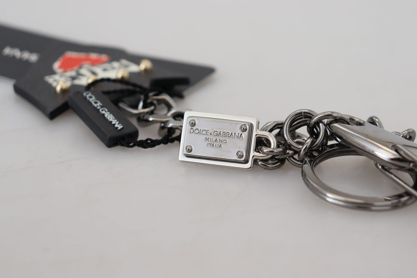 - Elegant Silver and Black Designer Keychain