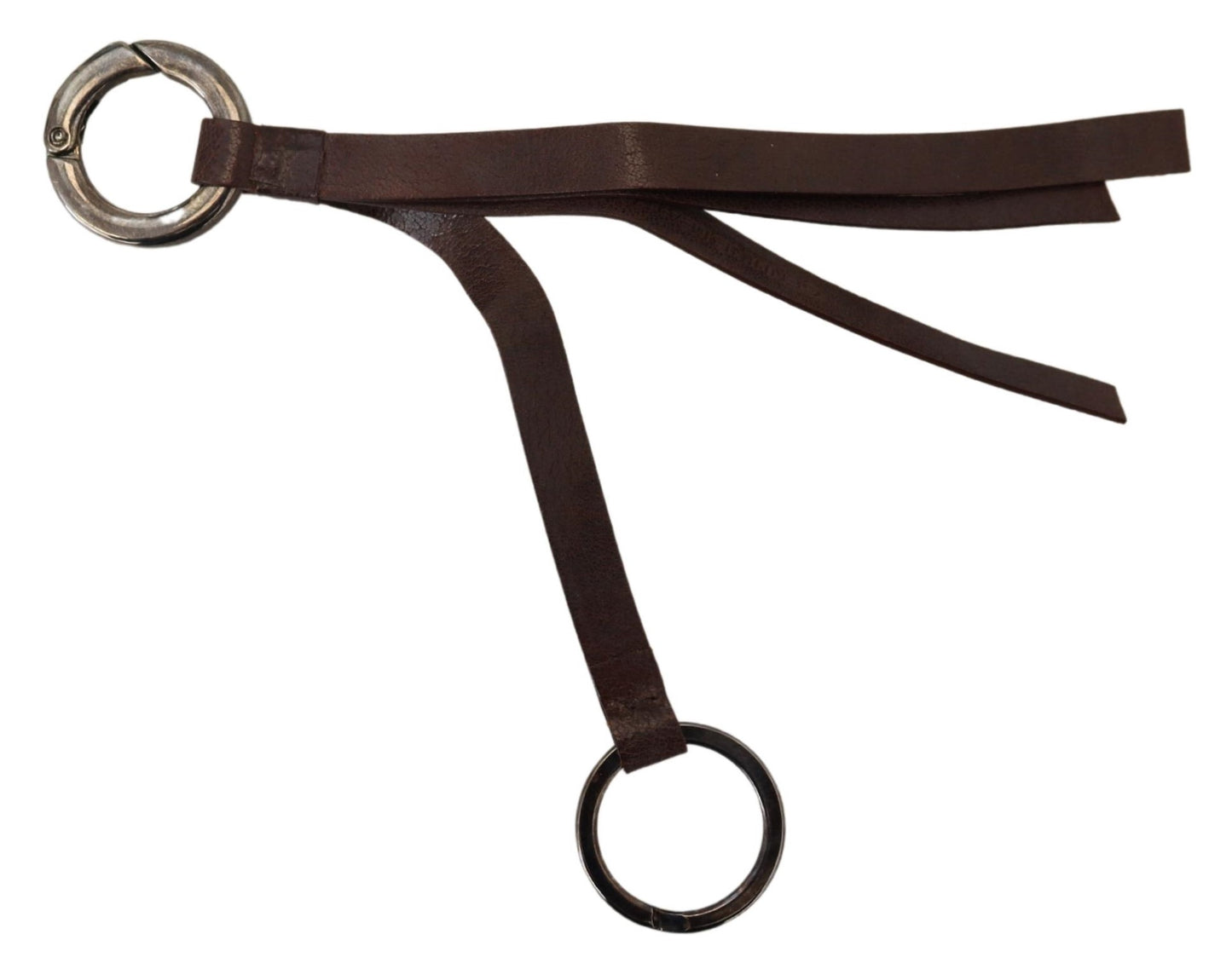 - Elegant Brass & Leather Keychain Charm
