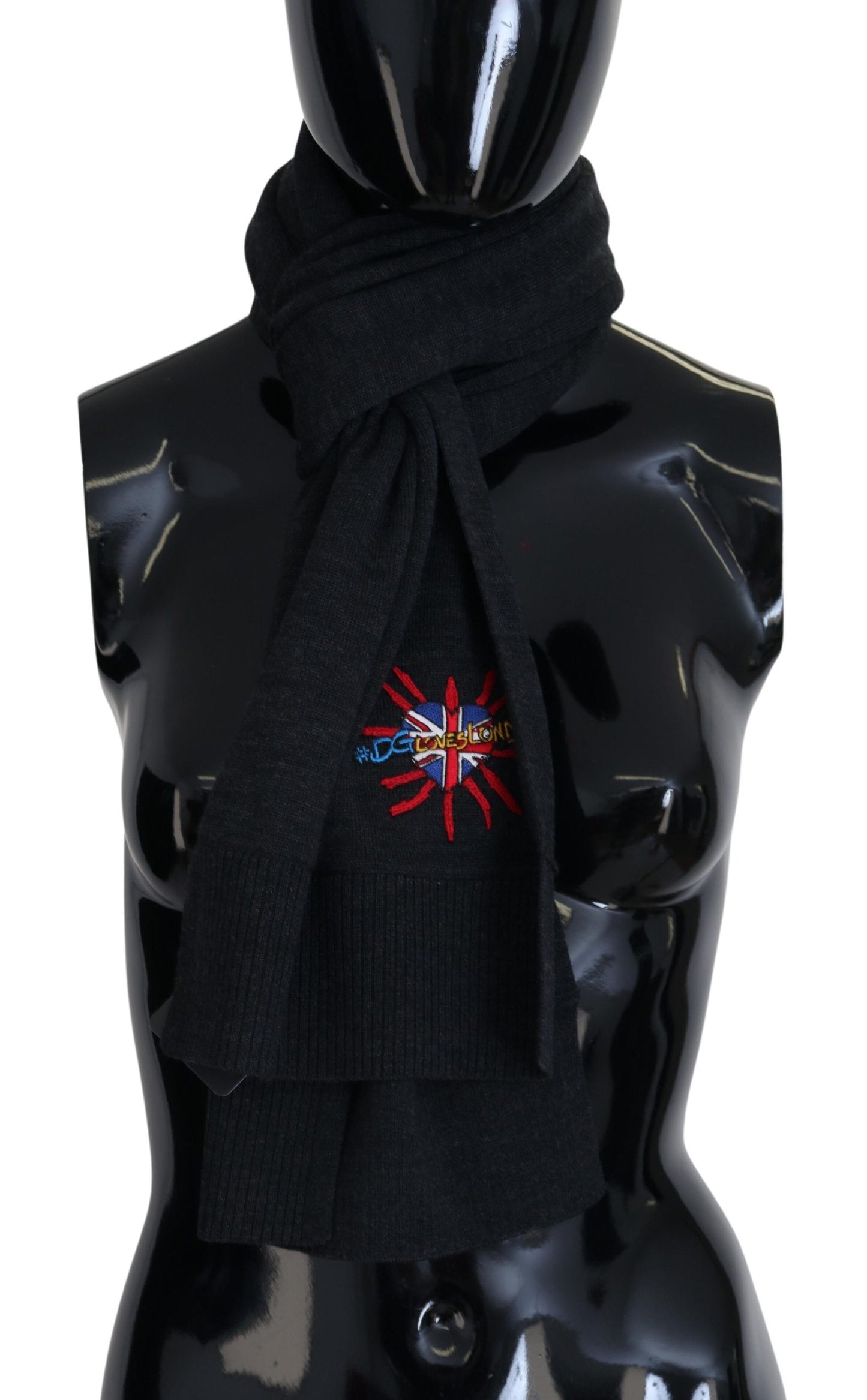 - Elegant Black Wool Scarf Wrap