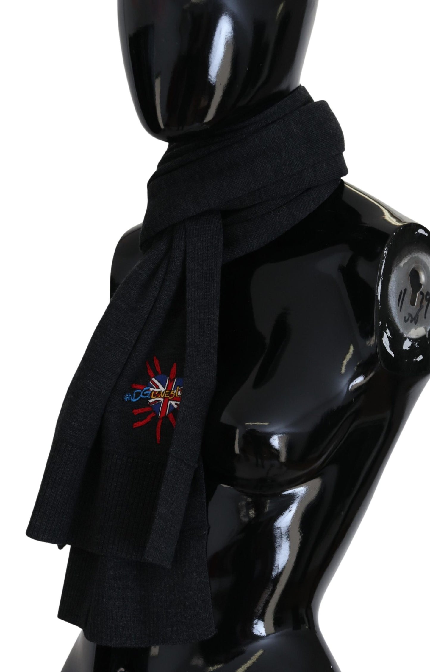 - Elegant Black Wool Scarf Wrap