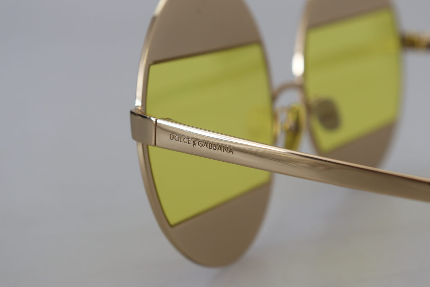 - Crystal Embellished Gold Oval Sunglasses