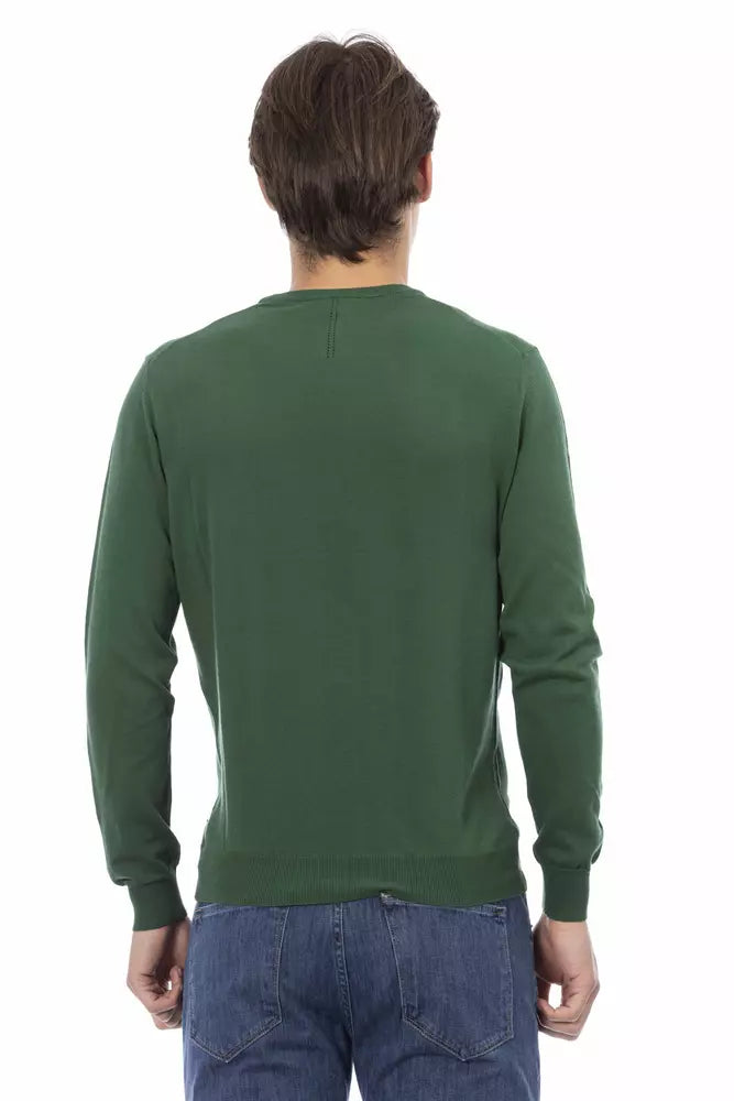 - Green Cotton Men Sweater
