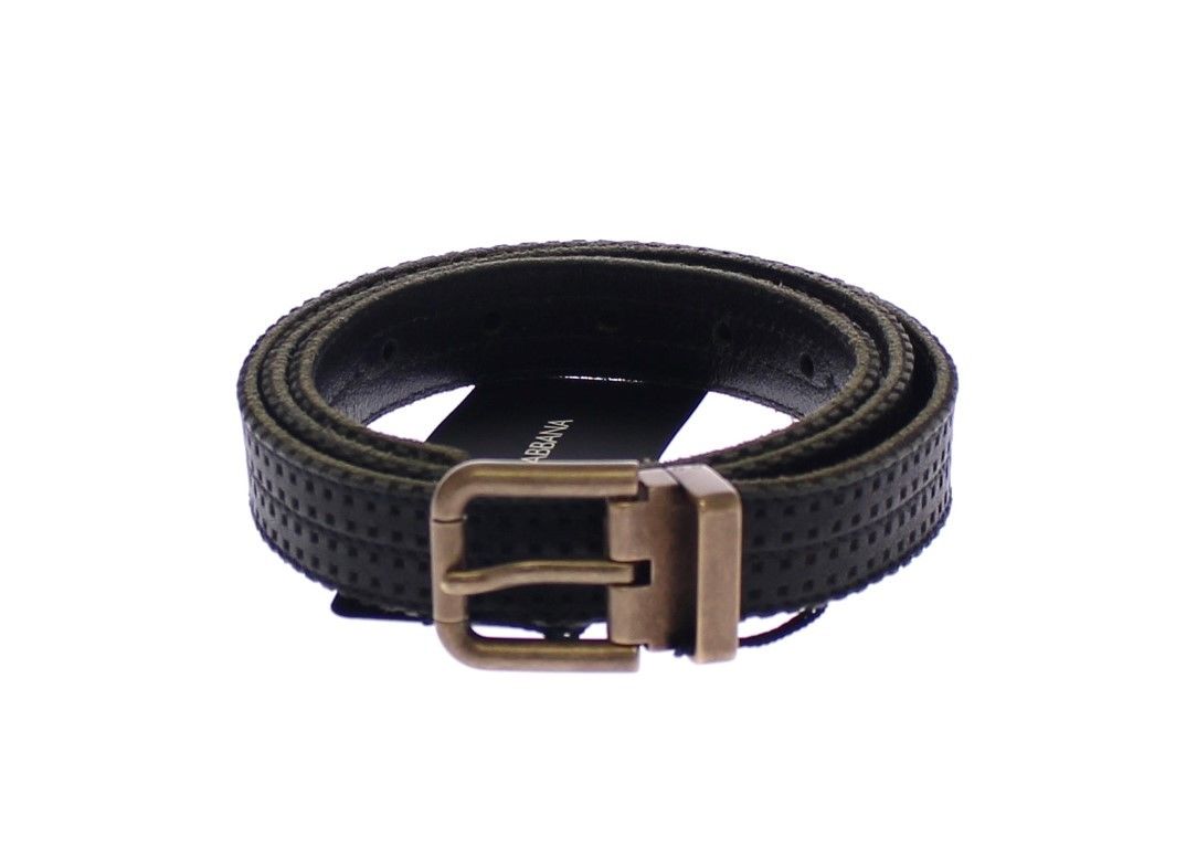 - Elegant Blue Leather-Cotton Blend Men's Belt