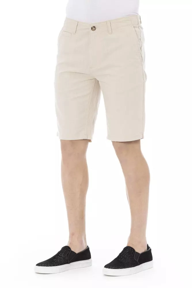 - Beige Cotton Men Bermuda Short
