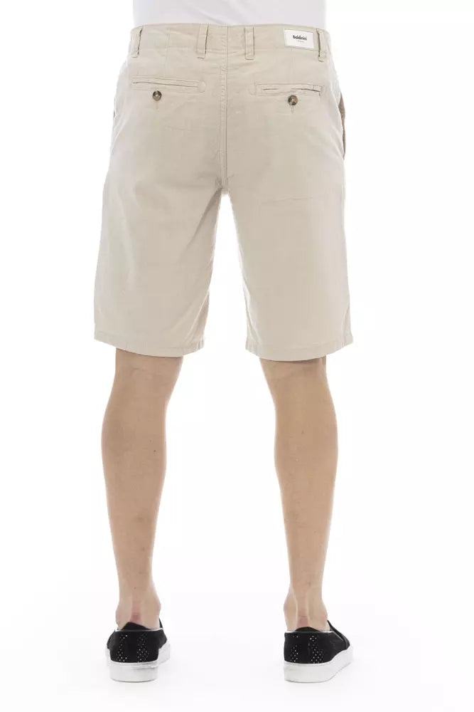 - Beige Cotton Men Bermuda Short