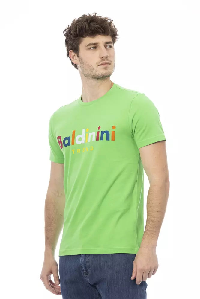 - Green Cotton Men T-Shirt