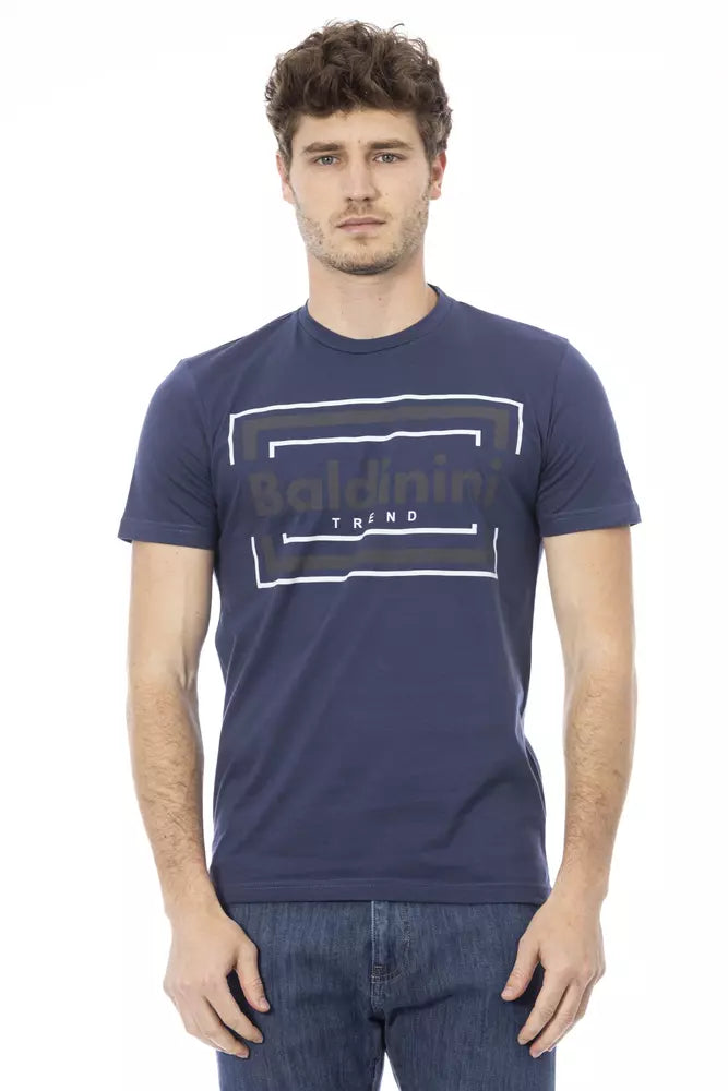 - Blue Cotton Men T-Shirt