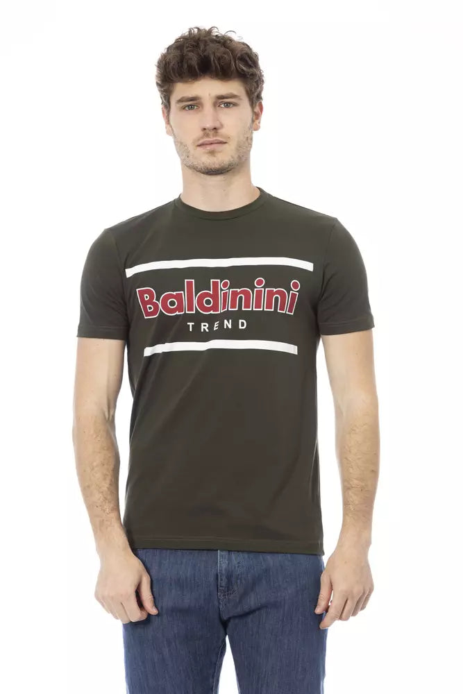 - Green Cotton Men T-Shirt
