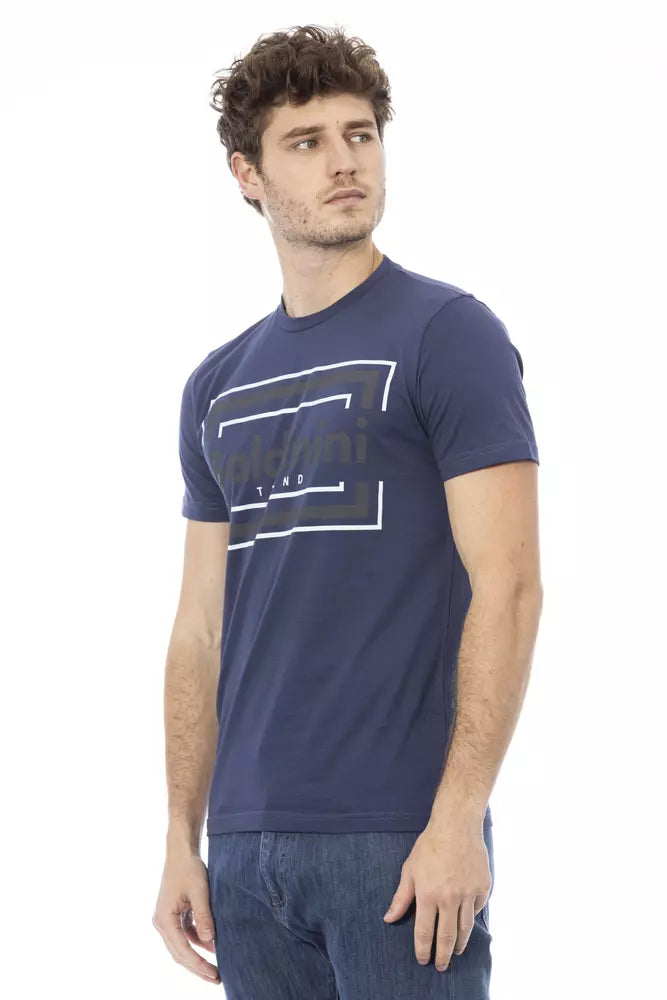 - Blue Cotton Men T-Shirt