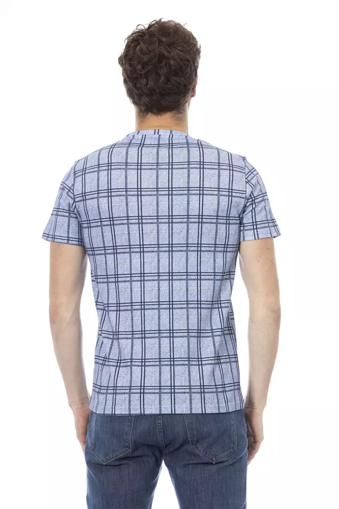 - Light Blue Cotton Men T-Shirt