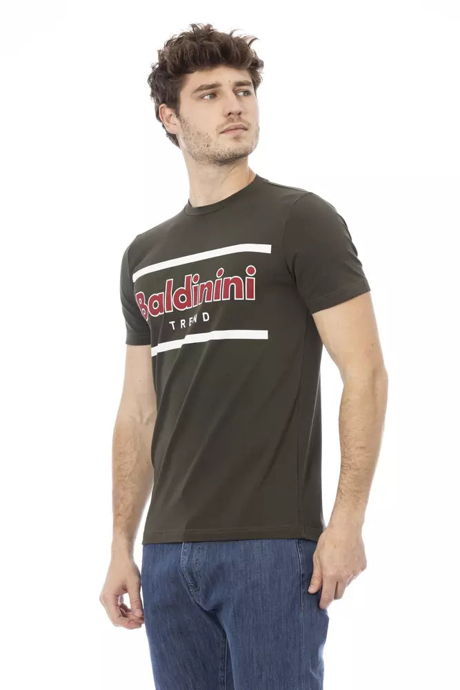 - Green Cotton Men T-Shirt