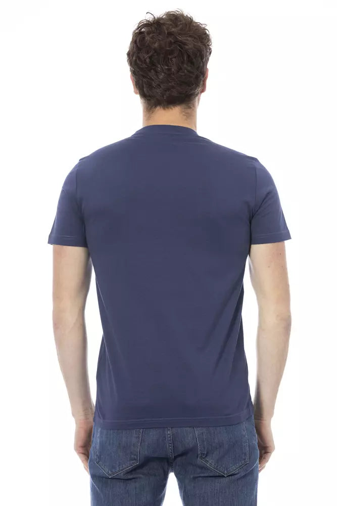 - Blue Cotton Men T-Shirt