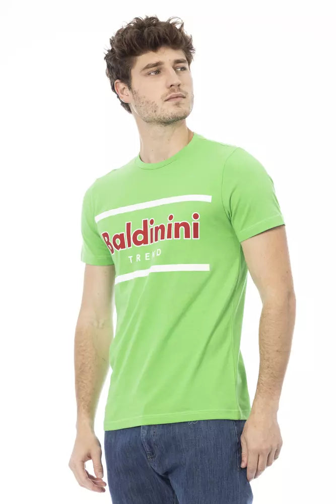 - Green Cotton Men T-Shirt