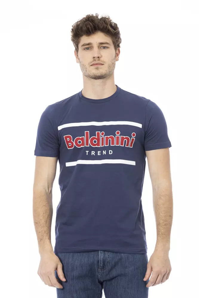 - Blue Cotton Men T-Shirt