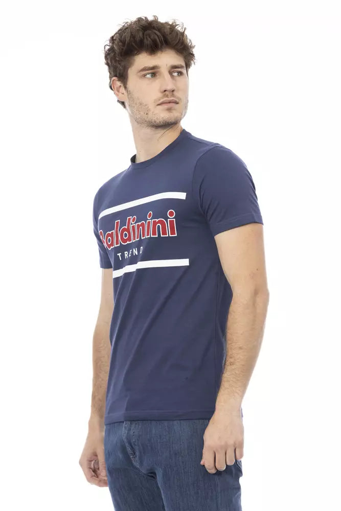 - Blue Cotton Men T-Shirt
